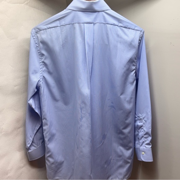 Brooks Brothers Mens 16.5 32 Blue Check Button Down Dress Shirt - Picture 4 of 5
